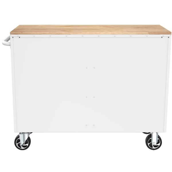 Husky Tool Storage 46 in. W Gloss White Mobile Workbench