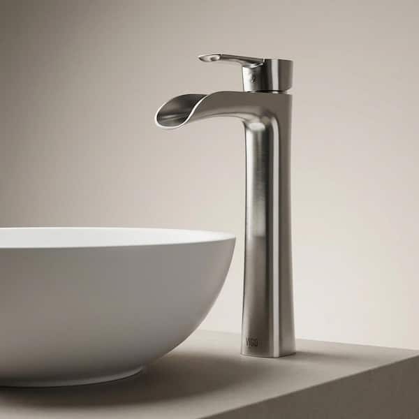 Niko Single Handle Single-Hole Bathroom Vessel Faucet in Brushed Nickel