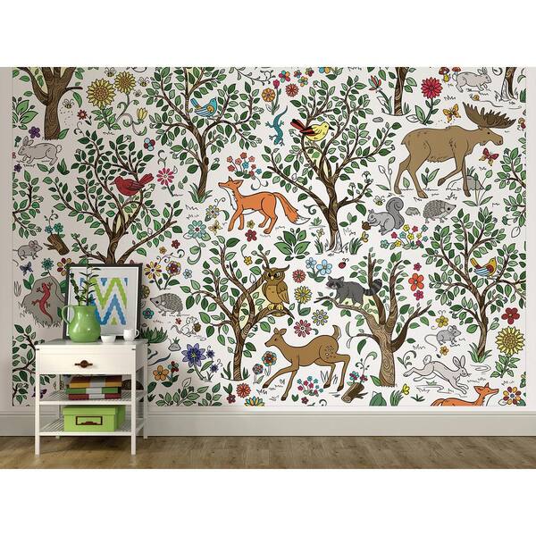Brewster 72 in. x 108 in. Wilderness Coloring Wall Mural