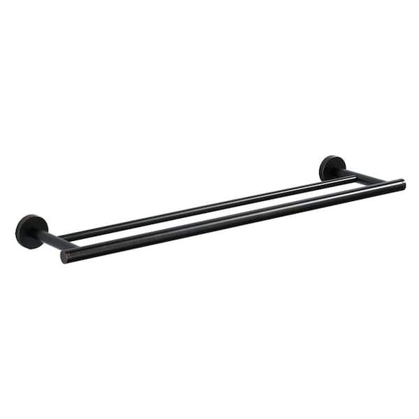 24 in. Wall Mounted Double Towel Bar in Oil Rubbed Bronze