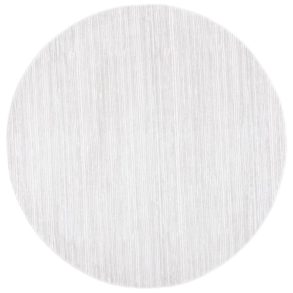 Vision Ivory Gray 5 ft. x 5 ft. Solid Marle Round Area Rug