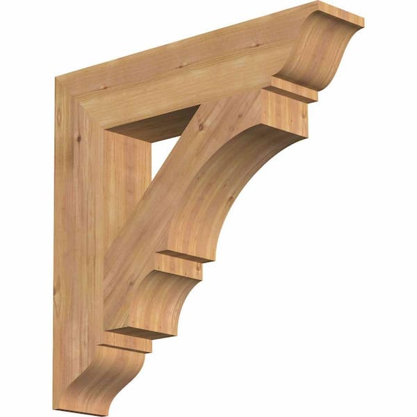 Ekena Millwork 5.5 in. x 28 in. x 28 in. Western Red Cedar Balboa Traditional Smooth Bracket