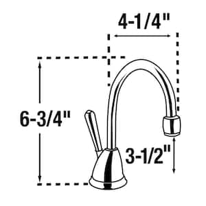 Involve View Series 1-Handle 6.75 in. Instant Hot Water Dispenser Tank with Faucet in Satin Nickel