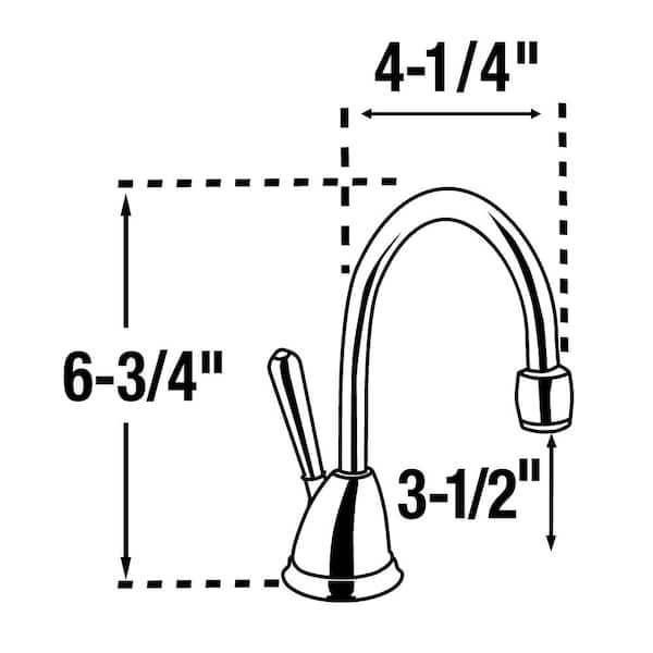 Involve View Series 1-Handle 6.75 in. Instant Hot Water Dispenser Tank with Faucet in Satin Nickel