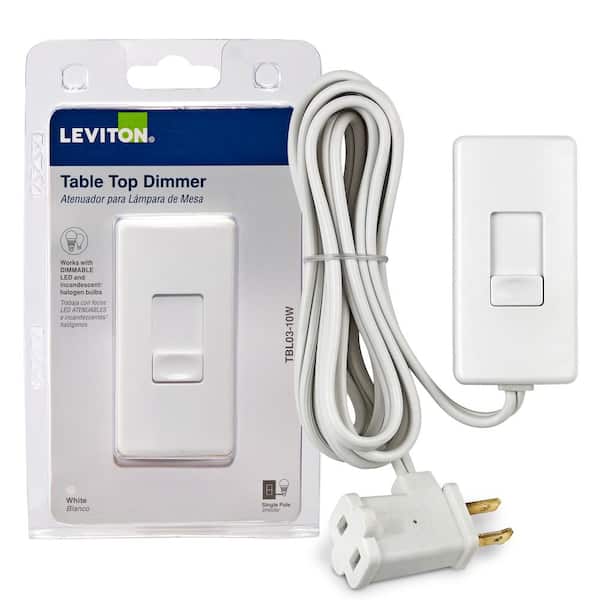 Leviton 300-Watt Incandescent-CFL-LED Tabletop Dimmer, White