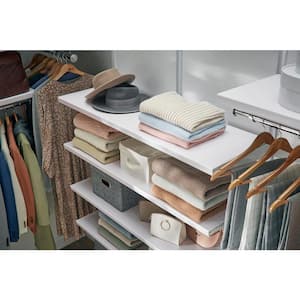 Genevieve 4 ft. White Adjustable Closet Organizer Decor Shelf Cover (2PK)