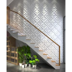 Falkirk Fifer 20 in. x 20 in. Paintable Off White Geometric Diamonds Fiber Decorative Wall Paneling (10-Pack)