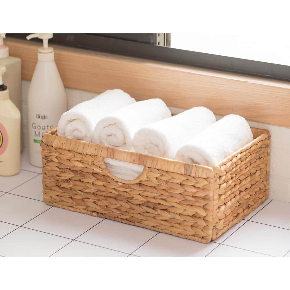 Foldable Natural Water Hyacinth Storage Bin Set