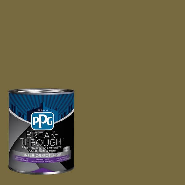 Break-Through! 1 qt. PPG1111-7 Sphagnum Moss Semi-Gloss Door, Trim & Cabinet Paint