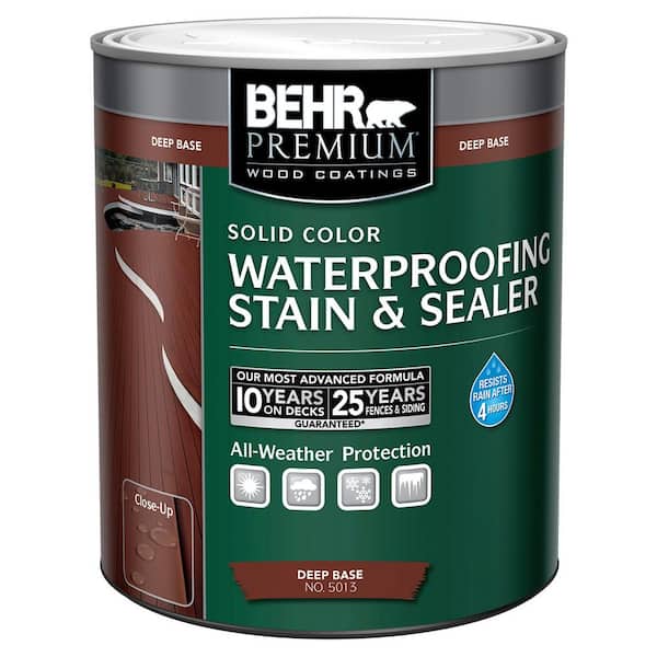 BEHR PREMIUM 1 qt. Deep Base Solid Color Waterproofing Exterior Wood Stain and Sealer