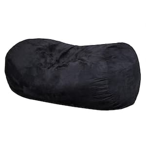 6.5 ft. Black Suede Polyester Bean Bag