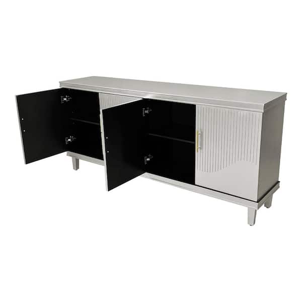 COWLOWN 70.07 in. W x 15.75 in. D x 32.28 in. H Bathroom White Linen Cabinet