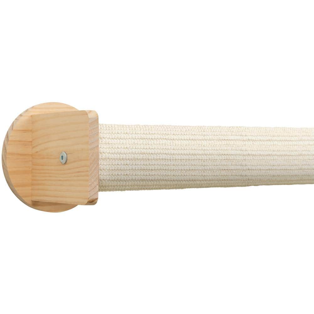 Natural White Sisal Wall Mount Cat Scratching Post Set