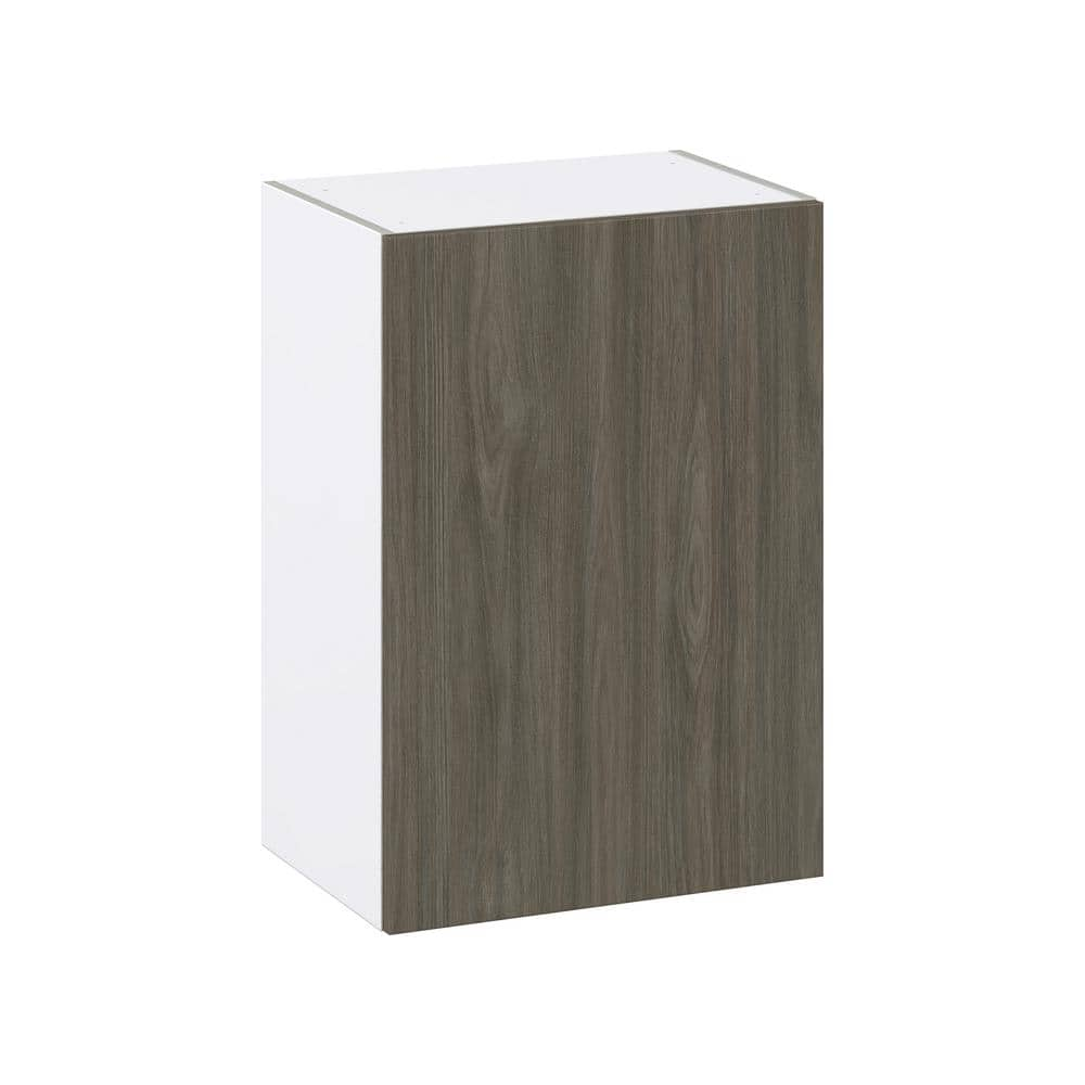 J COLLECTION Medora textured Slab Walnut Assembled Wall Kitchen Cabinet ...