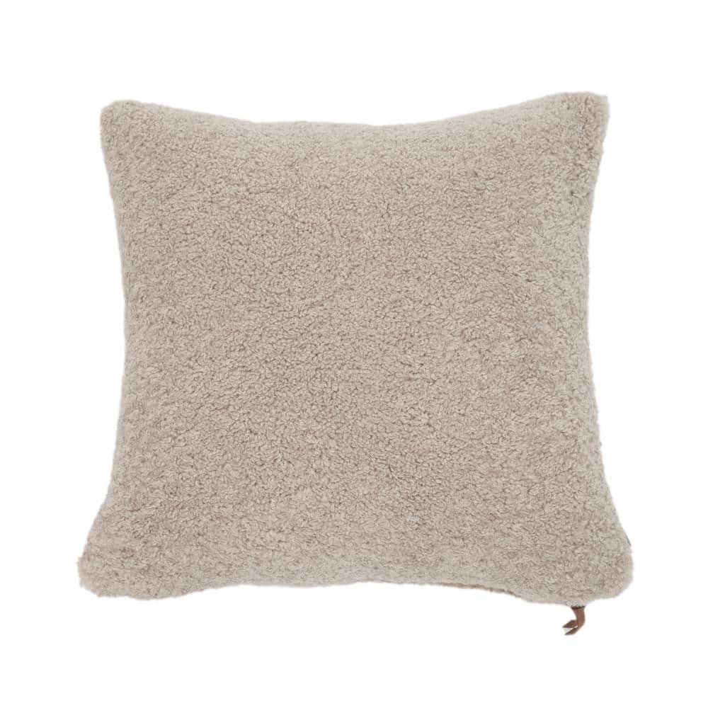 Gray Sherpalux Teddy Sherpa Square Throw Pillow 20" x 20"
