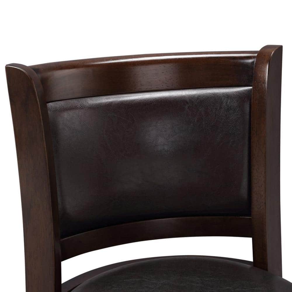 Augusta 42.75" Brown Swivel Bar Stool with Faux Leather Seat