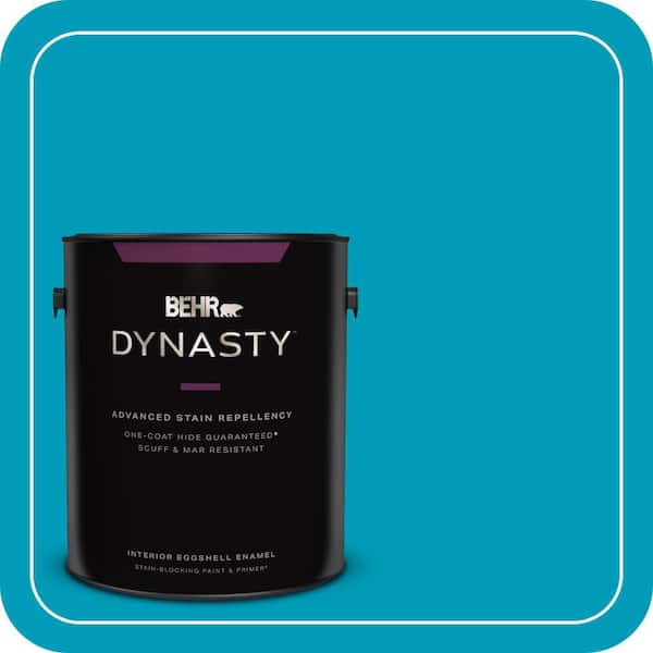 BEHR DYNASTY 1 gal. #520B-6 Brilliant Sea Eggshell Enamel Interior Stain-Blocking Paint & Primer
