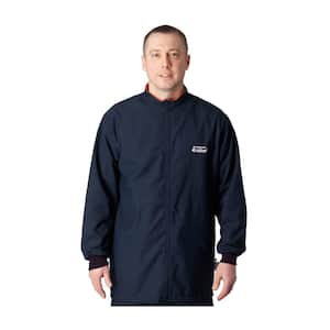 Men's 2X-Large Navy Cotton/Nylon AR/FR Dual Certified Ultralight Jacket with 2-Pockets, 40 Cal/sq. cm