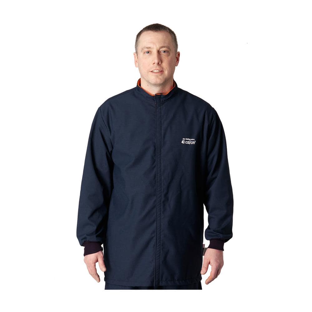 Men's Large Navy Cotton/Nylon AR/FR Dual Certified Ultralight Jacket with 2-Pockets, 40 Cal/sq. cm price history on PriceWatchPro