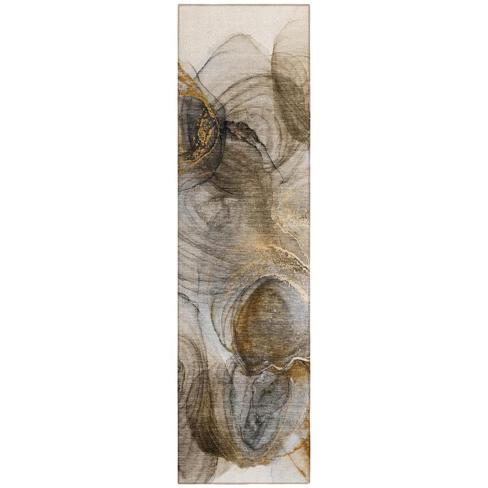 Brown 2 ft. x 8 ft. Abstract Indoor / Outdoor Area Rug price history on PriceWatchPro