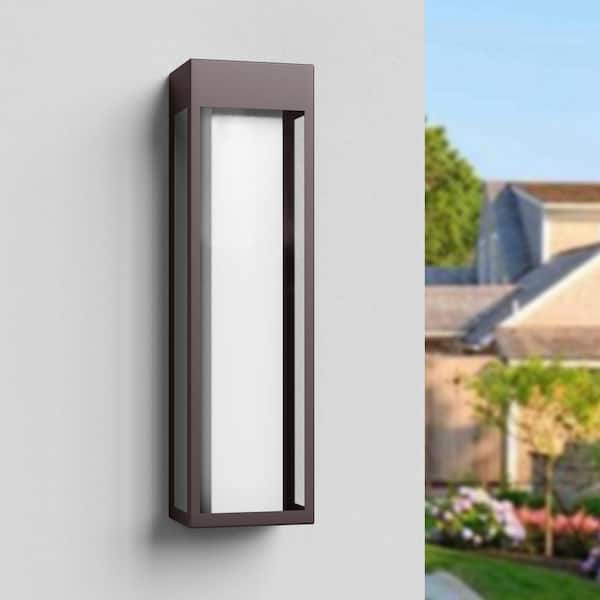 19.68 in. Oil Rubbed Bronze LED Outdoor Metal Exterior Garage Front Porch Wall Lights Sconces Lighting Fixtures