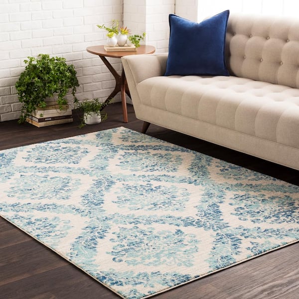 Agnetha Teal Doormat 2 ft. x 3 ft. Area Rug