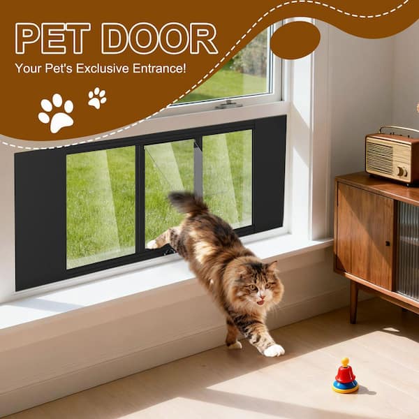 BOZTIY Cat Door for Window Aluminum Windows Cat Door Insert Window