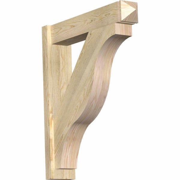 Ekena Millwork 6 in. x 32 in. x 28 in. Douglas Fir Fuston Arts and Crafts Rough Sawn Outlooker