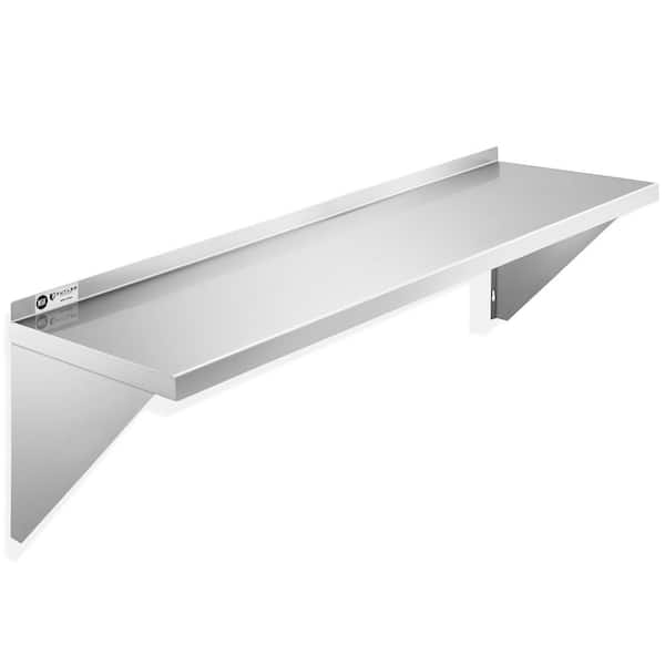 48 in. W x 12 in. D Stainless Steel Wall Mounted Shelf, Restaurant, Kitchen, Laundry, NSF Certified Garage Wall Shelf