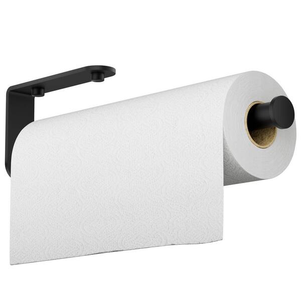 Wall Mount Kitchen Paper Towel Holder Bulk-Self-Adhesive Under Cabinet In Matte Black