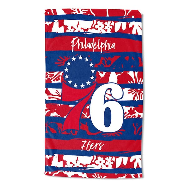 NBA 76ERS Cotton/Polyester Blend Graphic Multicolor Pocket Beach Towel