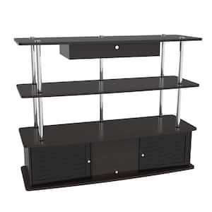 47 in. Black Particle Board TV Stand with 1 Drawer Fits TVs Up to 50 in. with Doors