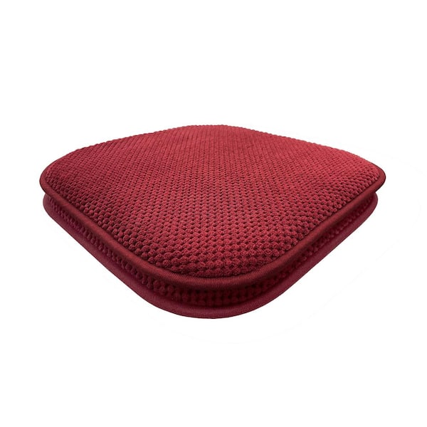 Brook Burgundy Memory Foam Chair Seat Cushion (Set of 2)