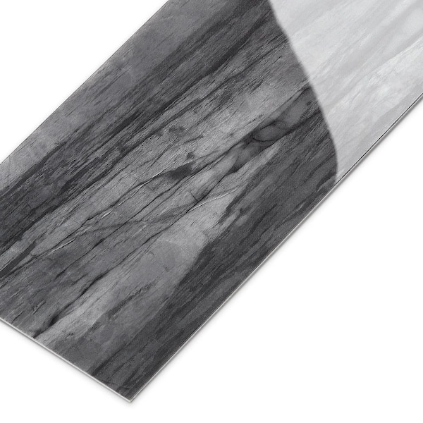 Subway Pietra Grey 4 in. x 12 in. Glossy Vinyl Peel and Stick Backsplash Acrylic Wall Tile (30-Pack)