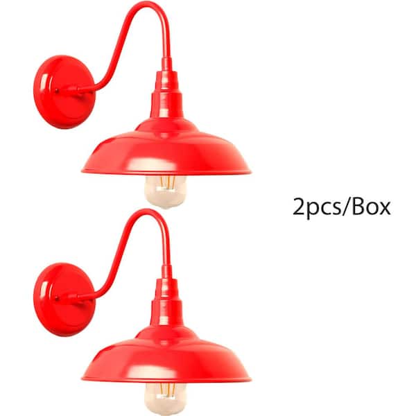 Unbranded Lora Medium 1-Light Red Outdoor Wall Mount Sconce (2 per Box)