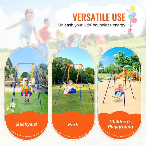 Aazon.co: 3-in-1 Toddler Swing, Swing Set With Foldable Stand And