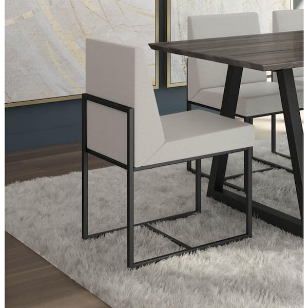 Amisco Derry Light Grey Polyester/Black Metal Dining Chair
