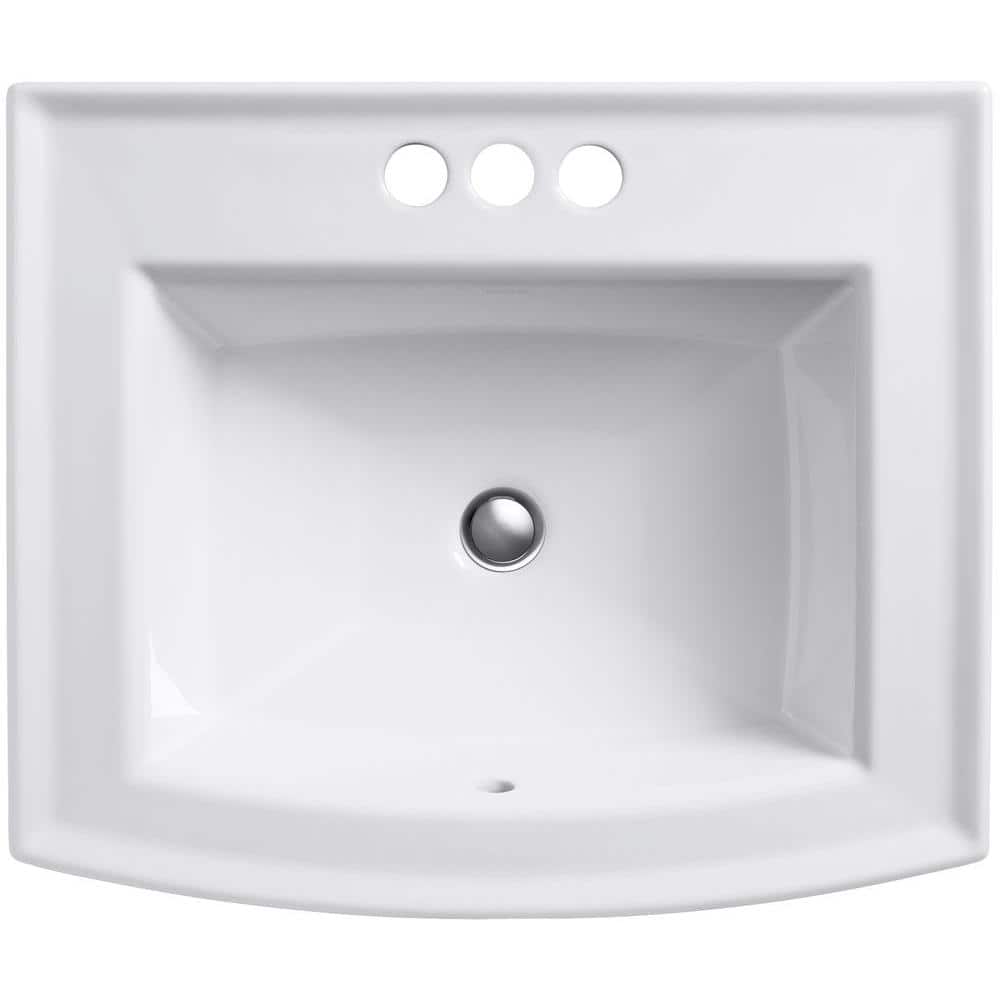 Archer White Porcelain Rectangular Drop-In Sink with Overflow