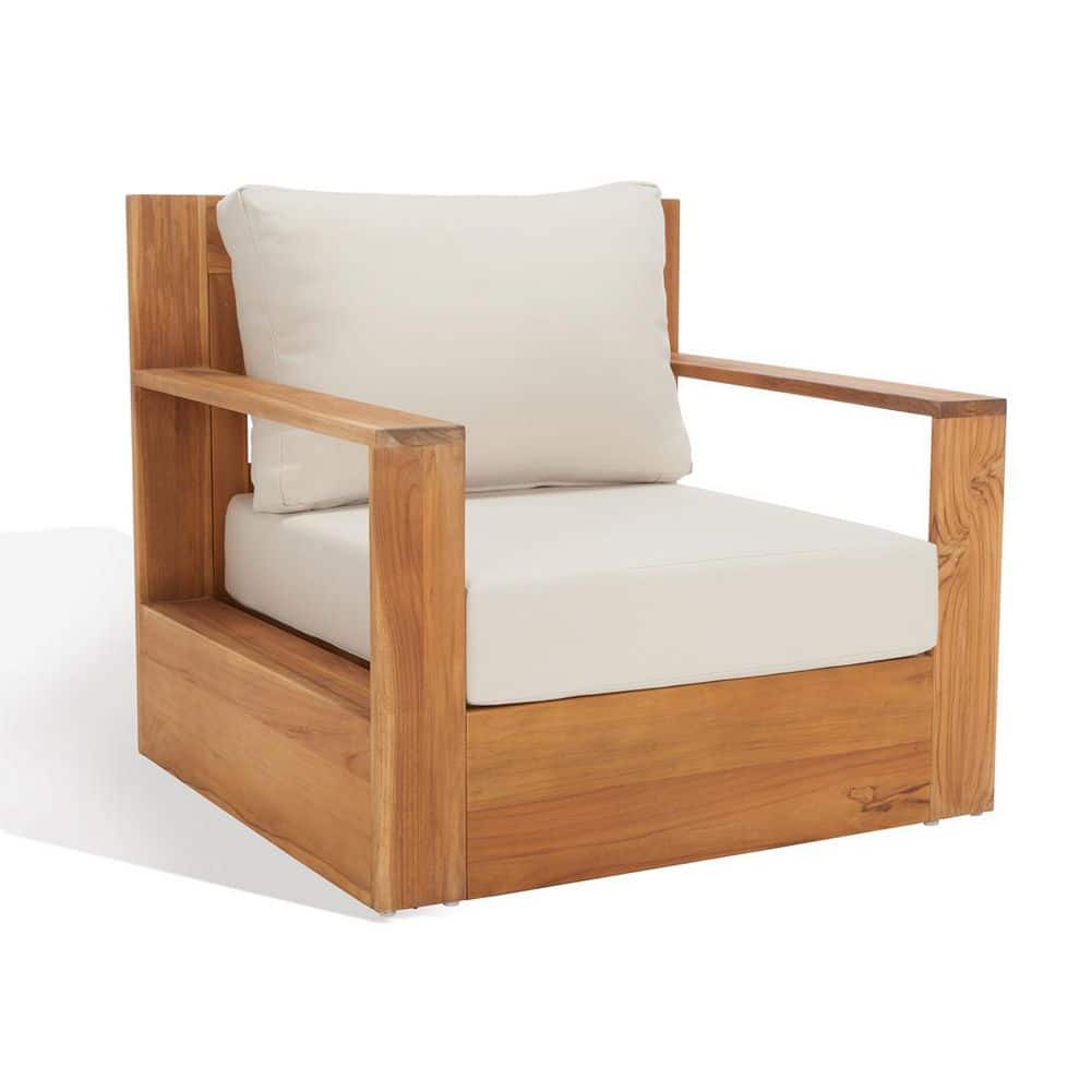Kauai Brazilian Teak Outdoor Lounge Chair with Beige Cushion price history on PriceWatchPro