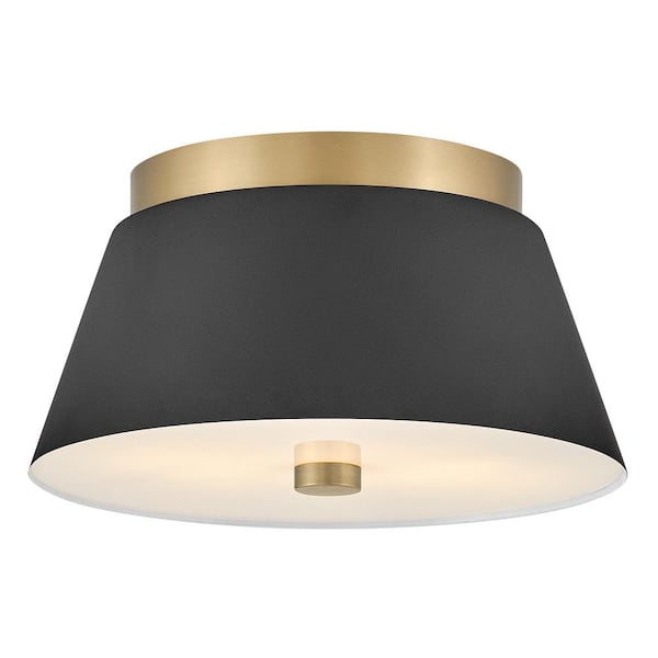 LARK Tess 10.5 in. 2-Light Black Flush Mount