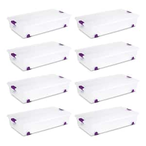 60 qt. ClearView Latch Lid Wheeled Underbed Storage Box (8-Pack)