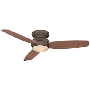 Traditional Concept 52 in. Integrated LED Indoor/Outdoor Oil Rubbed Bronze Ceiling Fan with Light with Wall Control