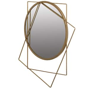 (Set of 2) Gold 15.75 in. W x 20 in. H Modern Square Shaped Framed Mirror for Entryway, Living Room, Vanity, Bedroom