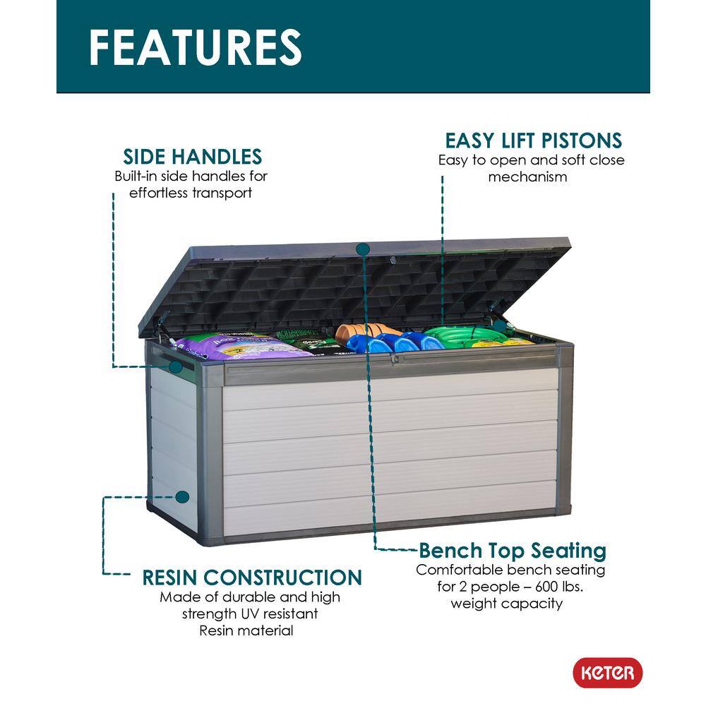Premier Large Plastic Resin Deck Box 150 Gal - rated 4.5191 stars from 393 reviews