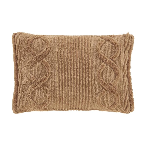 Unbranded Caress Gold Polyester Boudoir Decorative Throw Pillow 15 x 20 in.