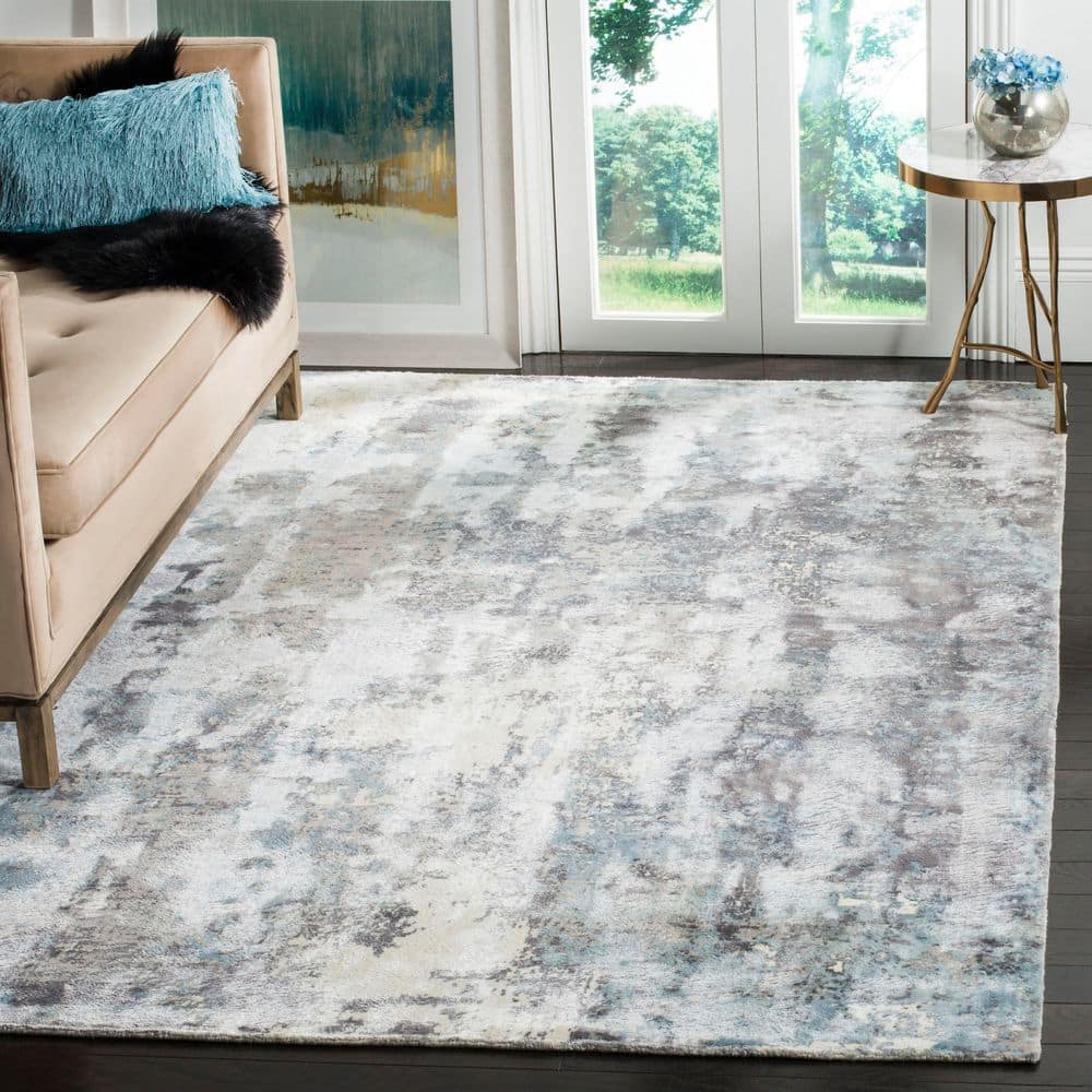 Mirage 6 ft. x 9 ft. Ivory/Blue Abstract Striped Area Rug price history on PriceWatchPro