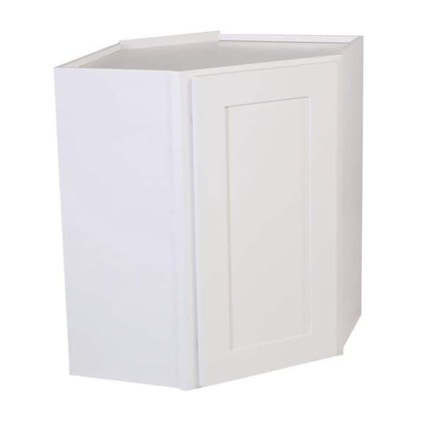 Design House Brookings Solid Wood Assembled Shaker 24 in. x 30 in. x 12 in. 1 Door Corner Wall Kitchen Cabinet WAC2430 in White