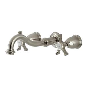 Hamilton 2-Handle Wall Mount Bathroom Faucet in Brushed Nickel