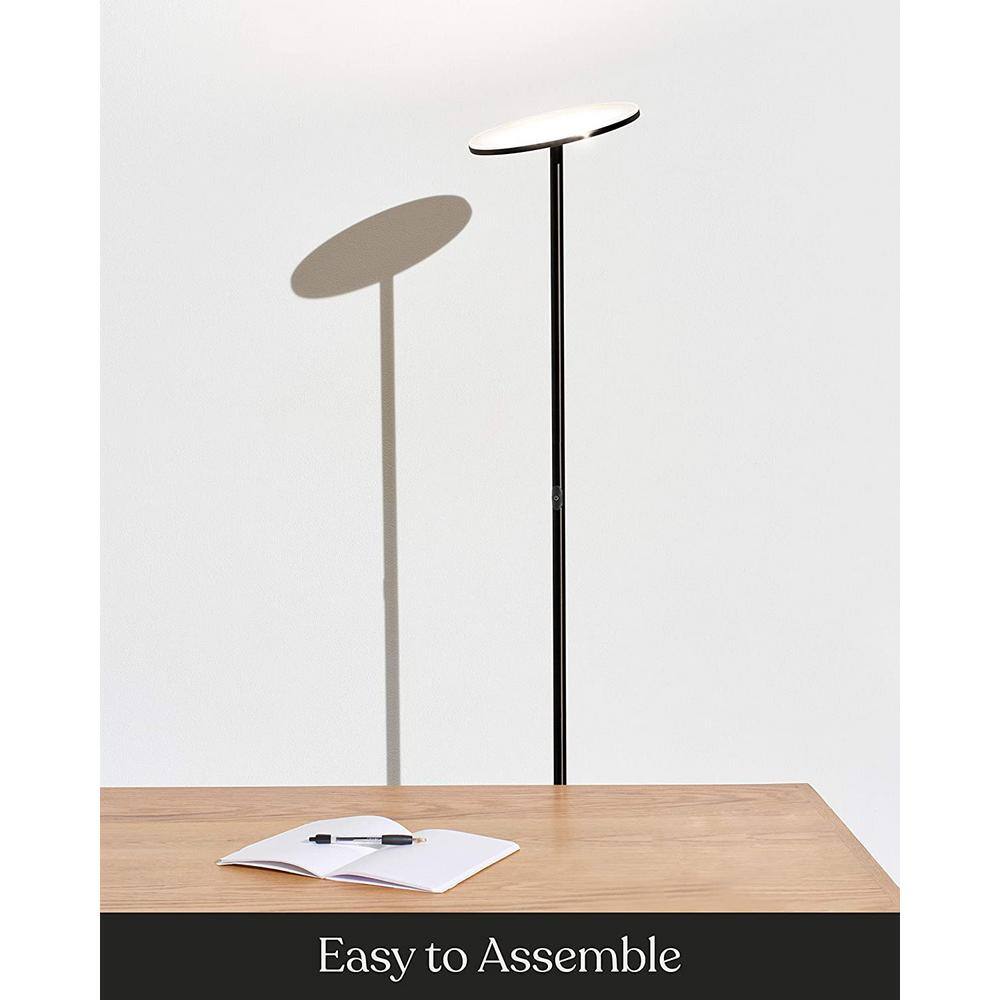 Sky 63" Gunmetal Black Adjustable LED Torchiere Floor Lamp