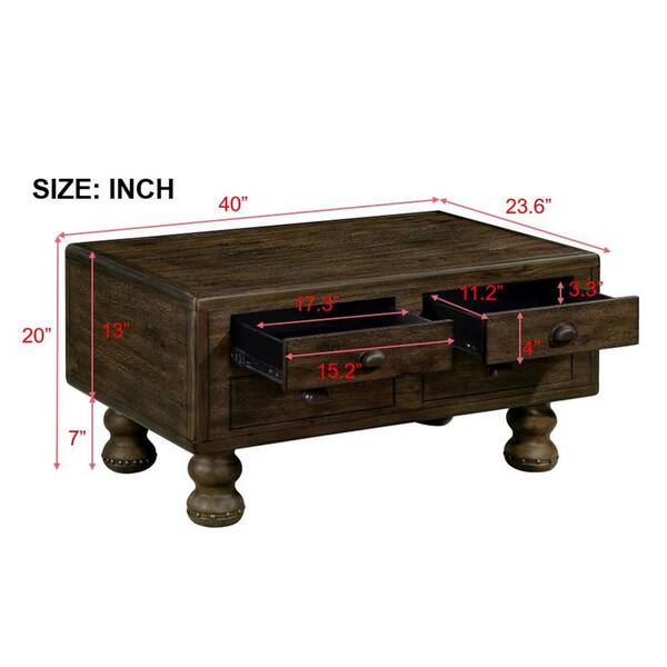 Rectangular Solid Wood Coffee Table W 3 Drawers Rectangular Solid Wood Coffee Table W 3 Drawers